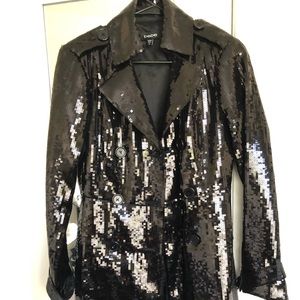 rare BEBE sequin trench coat